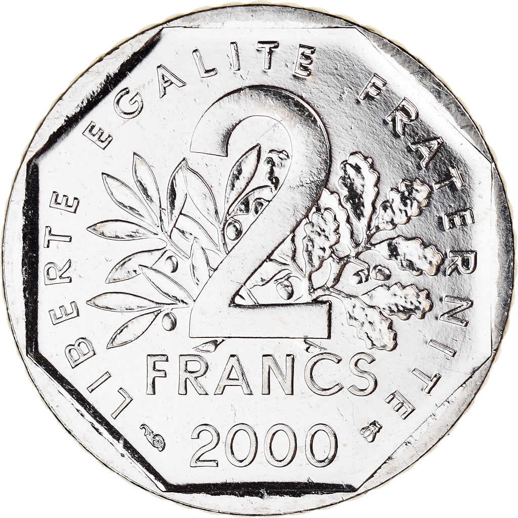 Coin, France, Semeuse, 2 Francs, 2000, Paris, BU, MS(65-70), Nickel, KM:942.2