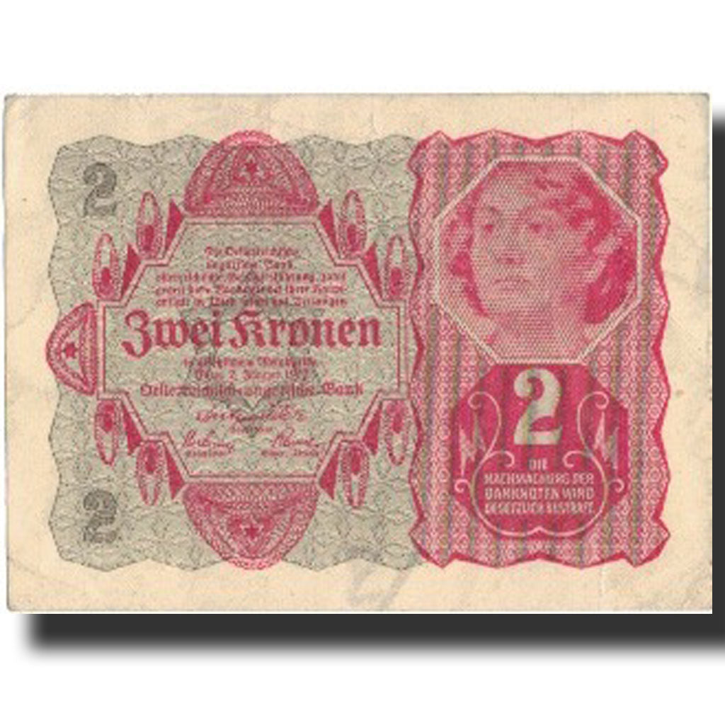 Billete, 2 Kronen, 1922, Austria, 1922-01-02, KM:74, MBC+