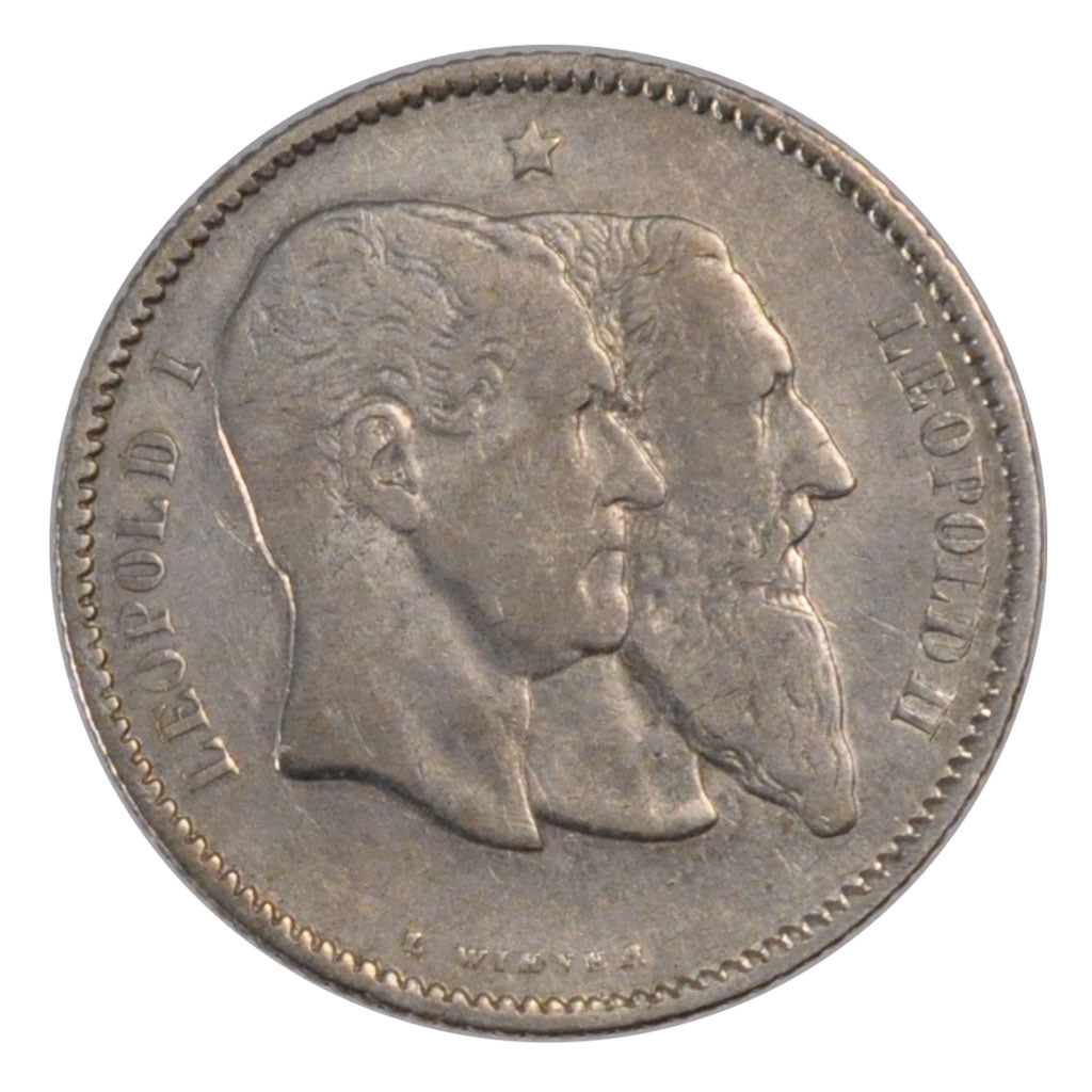 Belgio, Leopold II, Franc, 1880, BB, Argento, KM:38