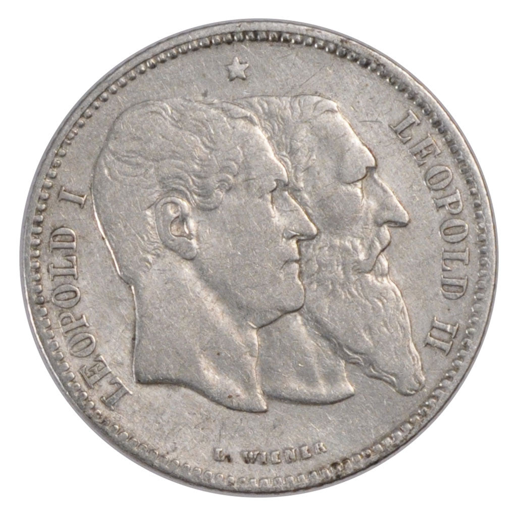 Coin, Belgium, Leopold II, 2 Francs, 2 Frank, 1880, EF(40-45), Silver, KM:39