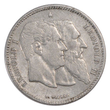 Coin, Belgium, Leopold II, 2 Francs, 2 Frank, 1880, EF(40-45), Silver, KM:39
