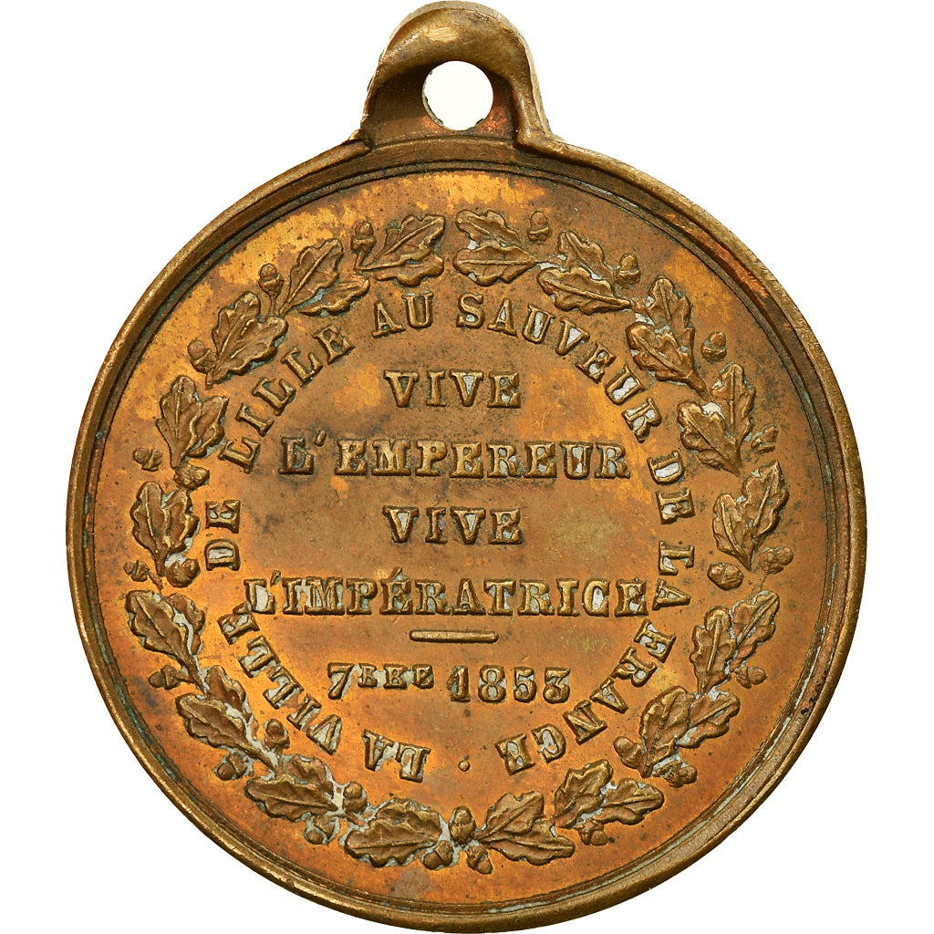 Francia, medaglia, La Ville de Lille pour le Mariage de Napoléon III, 1853
