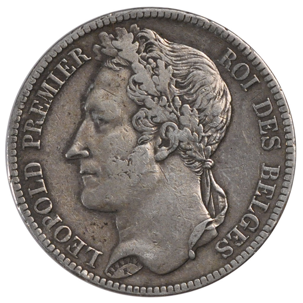 BELGIUM, 5 Francs, 5 Frank, 1832, KM #3.1, EF(40-45), Silver, 24.79
