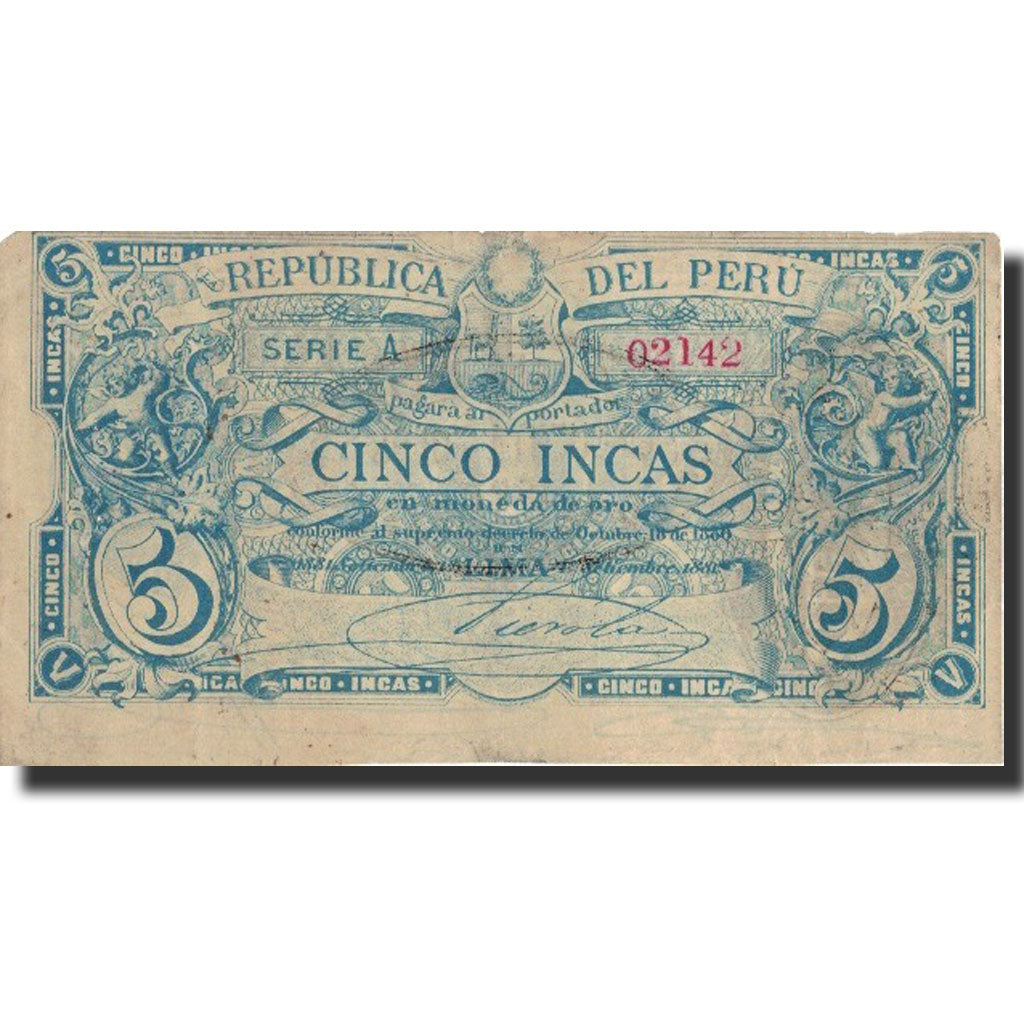 Banknote, Peru, 50 Soles, 1881, 1881-09-01, KM:19, EF(40-45)