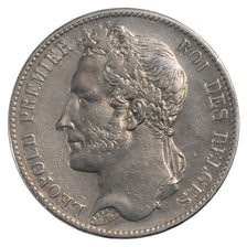 BELGIUM, 5 Francs, 5 Frank, 1849, KM #3.2, EF(40-45), Silver, 24.96