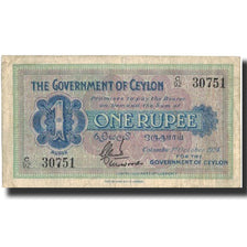 Geldschein, Ceylon, 1 Rupee, 1924, 1924-10-01, KM:16a, SS