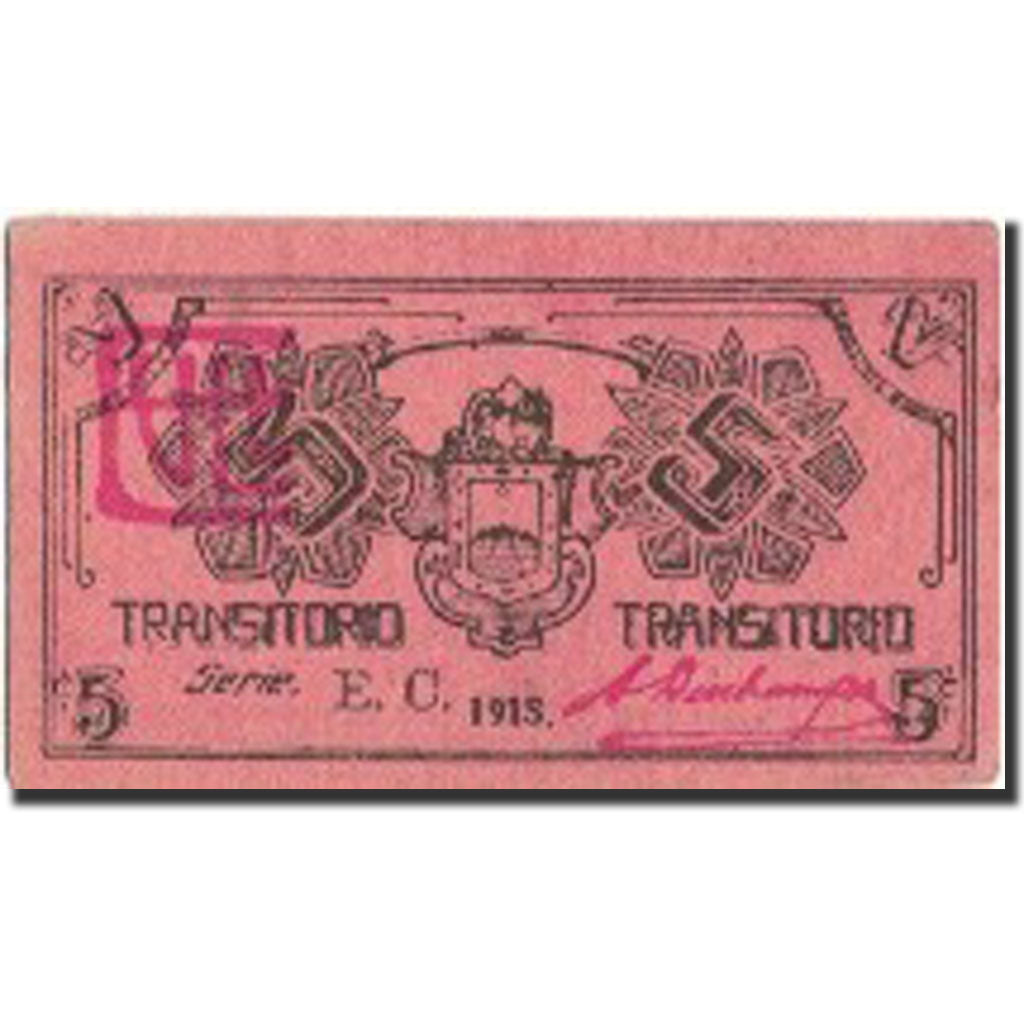 Banconote, Messico - Rivoluzionario, 5 Centavos, 1915, 1915., KM:S1094, BB+