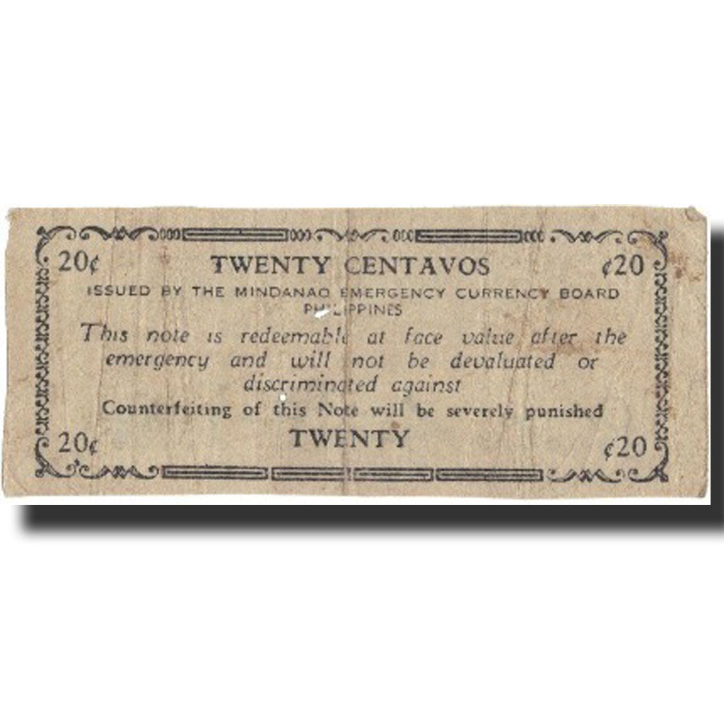 Banknote, Philippines, 20 Centavos, 1944, 1944, KM:S521, F(12-15)