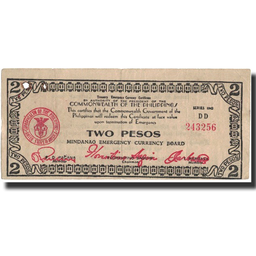 Banknote, Philippines, 2 Pesos, 1943, 1943, KM:S496, VG(8-10)