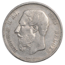Belgio, 5 Francs, 1867, BB, Argento, KM:24