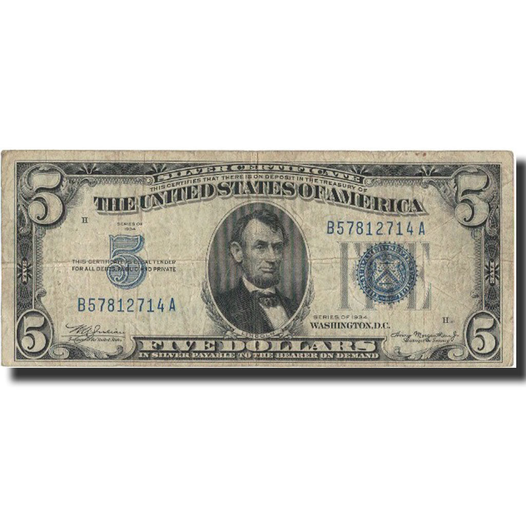 Banknote, United States, Five Dollars, 1934, 1934, KM:1651, VF(20-25)