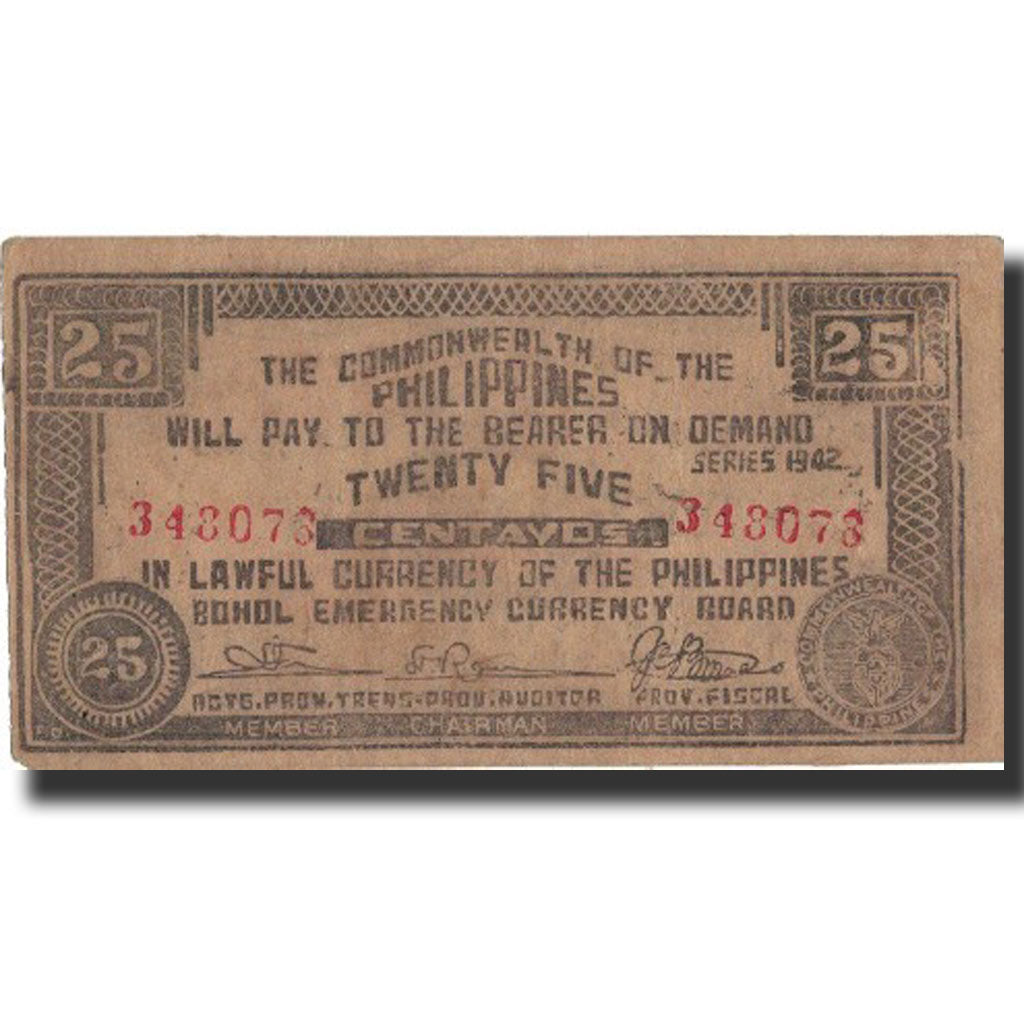 Banknote, Philippines, 25 Centavos, 1942, 1942, KM:S133, EF(40-45)