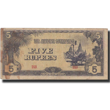 Banconote, Birmania, 5 Rupees, Undated (1942-44), Undated, KM:15b, MB+
