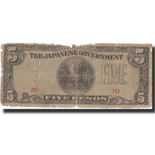 Banknote, Philippines, 5 Pesos, Undated (1942), Undated, KM:107b, VG(8-10)