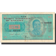 Banknote, Katanga, 20 Francs, 1960, 1960-11-21, KM:6a, EF(40-45)