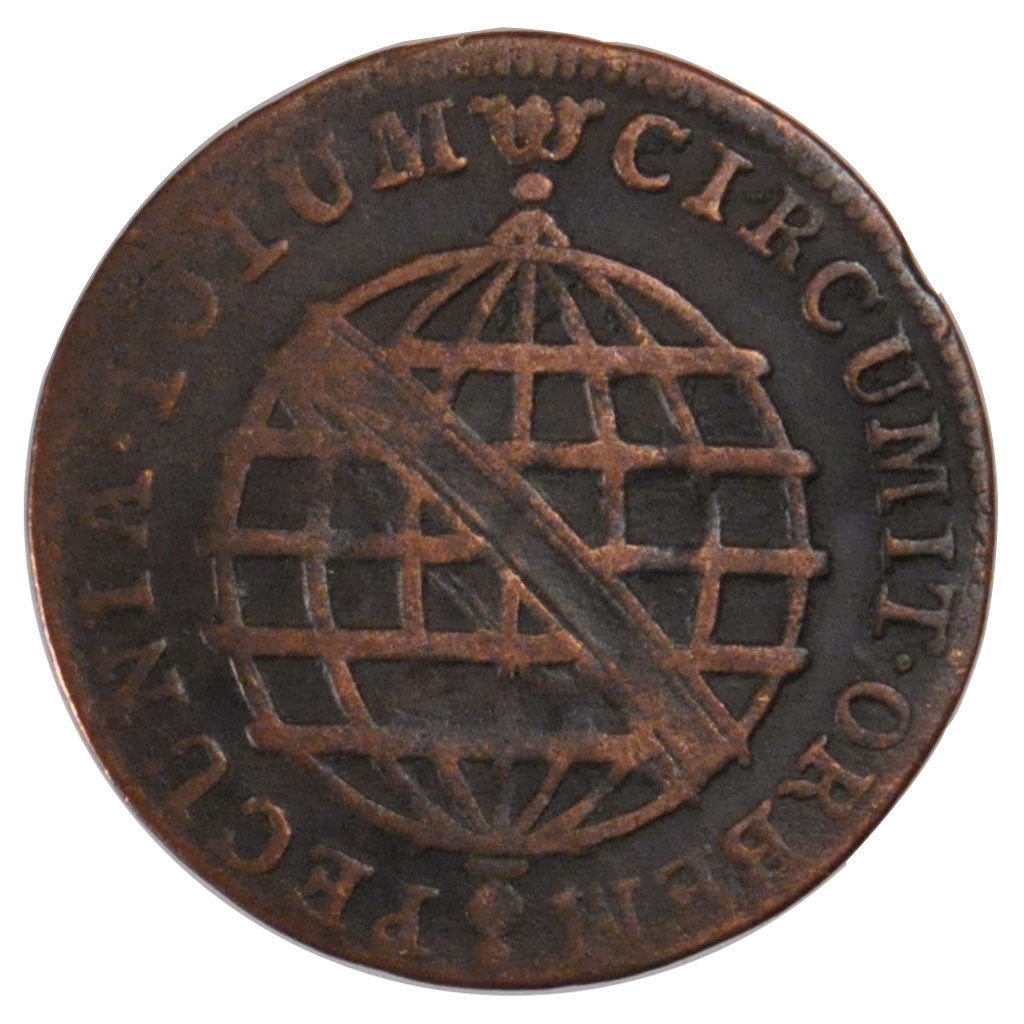 BRAZIL, 10 Reis, 1802, Lisbon, KM #232.1, EF(40-45), Copper, 3.03