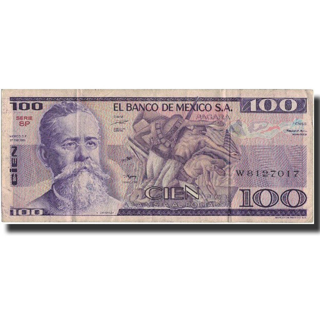 Banknote, Mexico, 100 Pesos, 1981, 1981-01-27, KM:74a, VF(30-35)