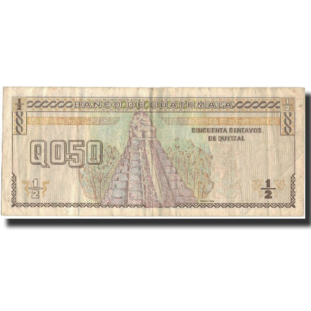 Banknote, Guatemala, 1/2 Quetzal, 1996, 1996-08-28, KM:96a, VF(30-35)
