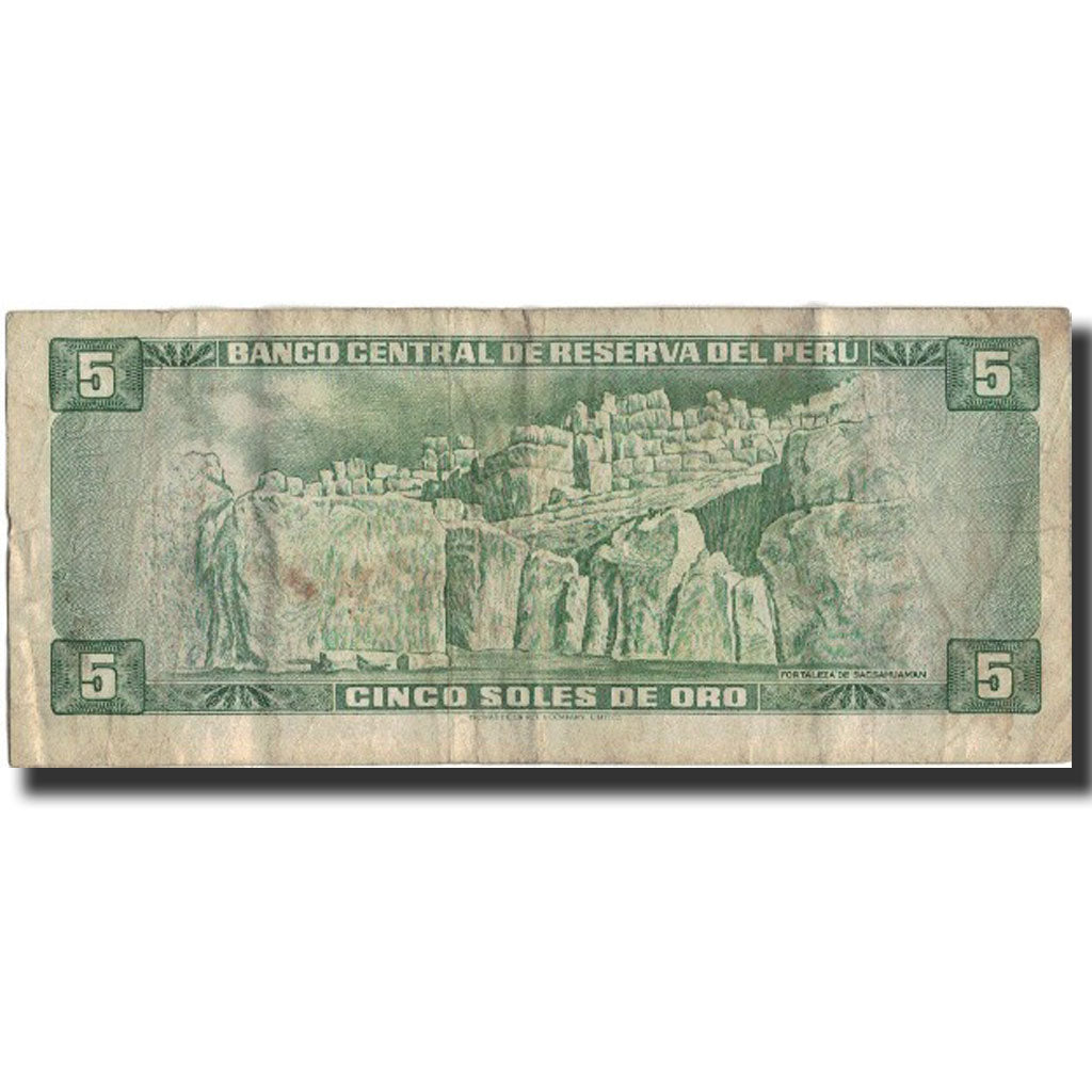 Banknote, Peru, 5 Soles De Oro, 1970, 1970-10-16, KM:99b, VF(20-25)