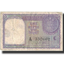 Banknote, India, 1 Rupee, 1957, 1957, KM:75c, VG(8-10)