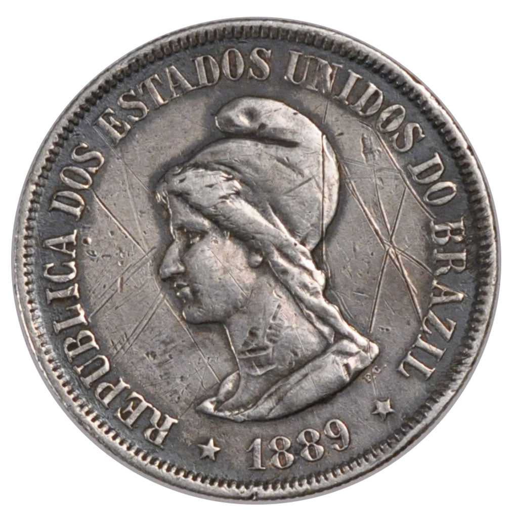 Brazil, 500 Reis, 1889, KM #494, EF(40-45), Silver, 6.33
