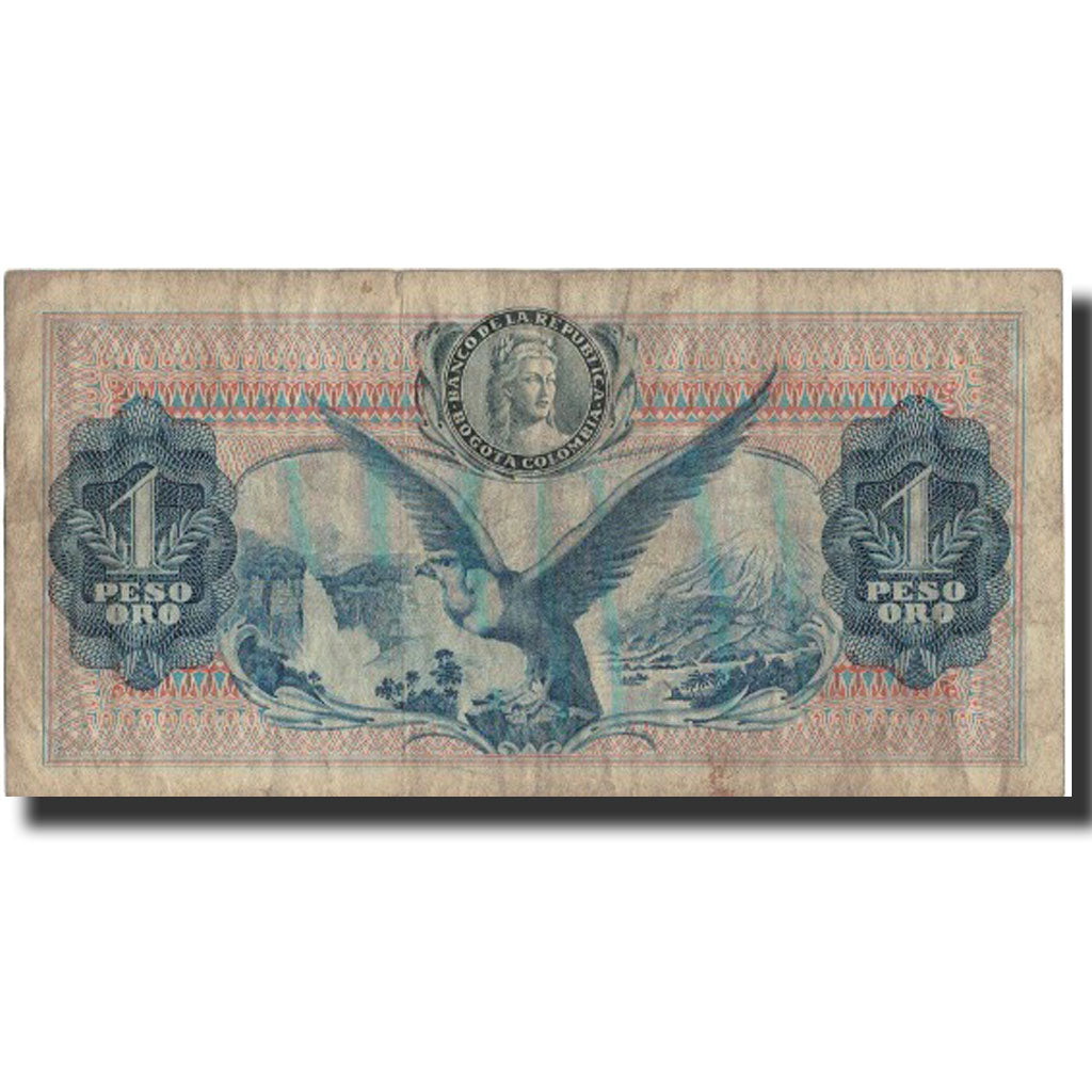 Billete, 1 Peso Oro, 1964, Colombia, 1964-10-12, KM:404b, BC+