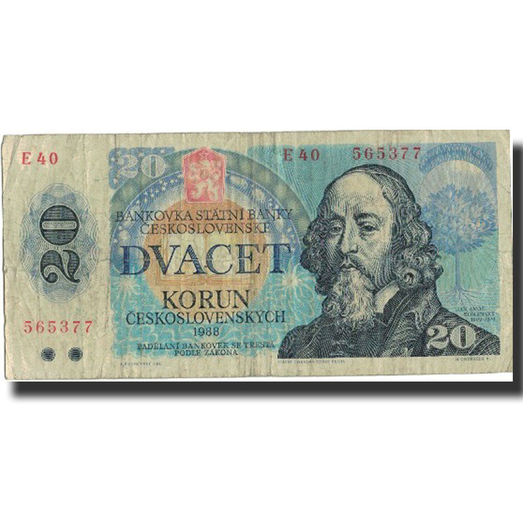 Banknote, Slovakia, 20 Korun, undated 1993 old date 1988, Undated, KM:15