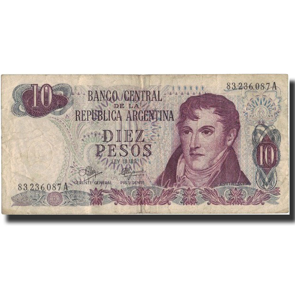 Billet, Argentine, 10 Pesos, Undated (1976), Undated, KM:300, TB+