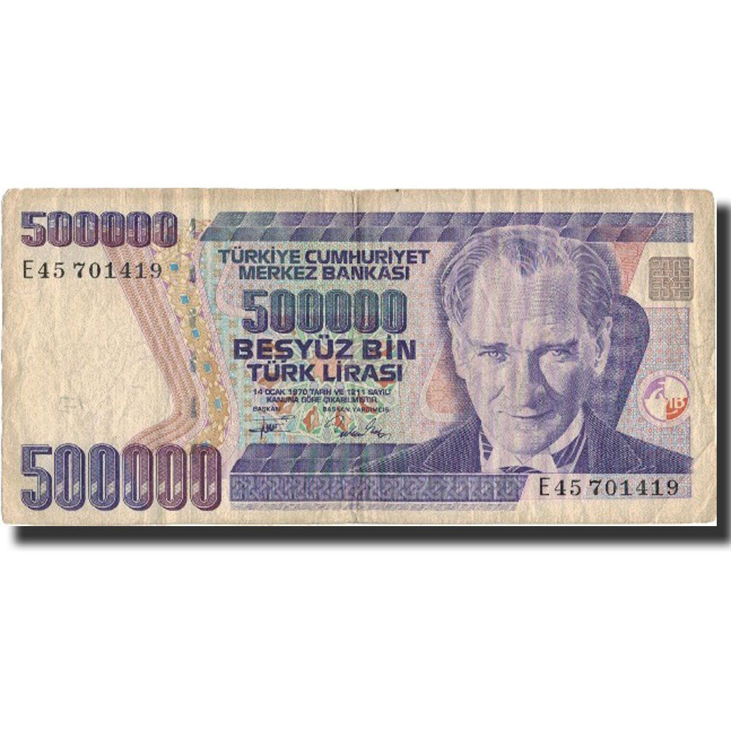 Biljet, Turkije, 500,000 Lira, 1970, 1970-10-14, KM:212, TB+