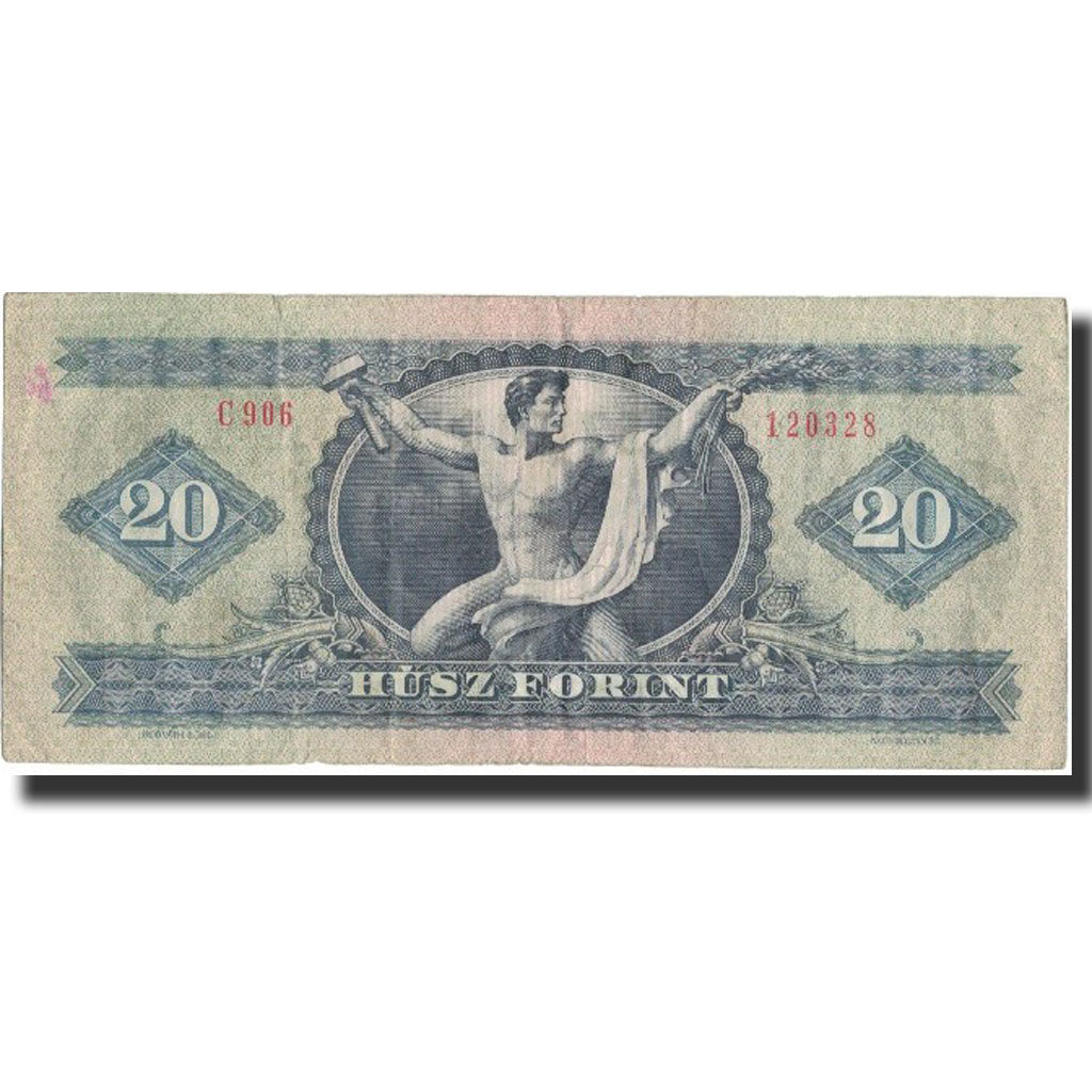 Banknote, Hungary, 20 Forint, 1992, 1975-10-28, KM:169f, VF(30-35)