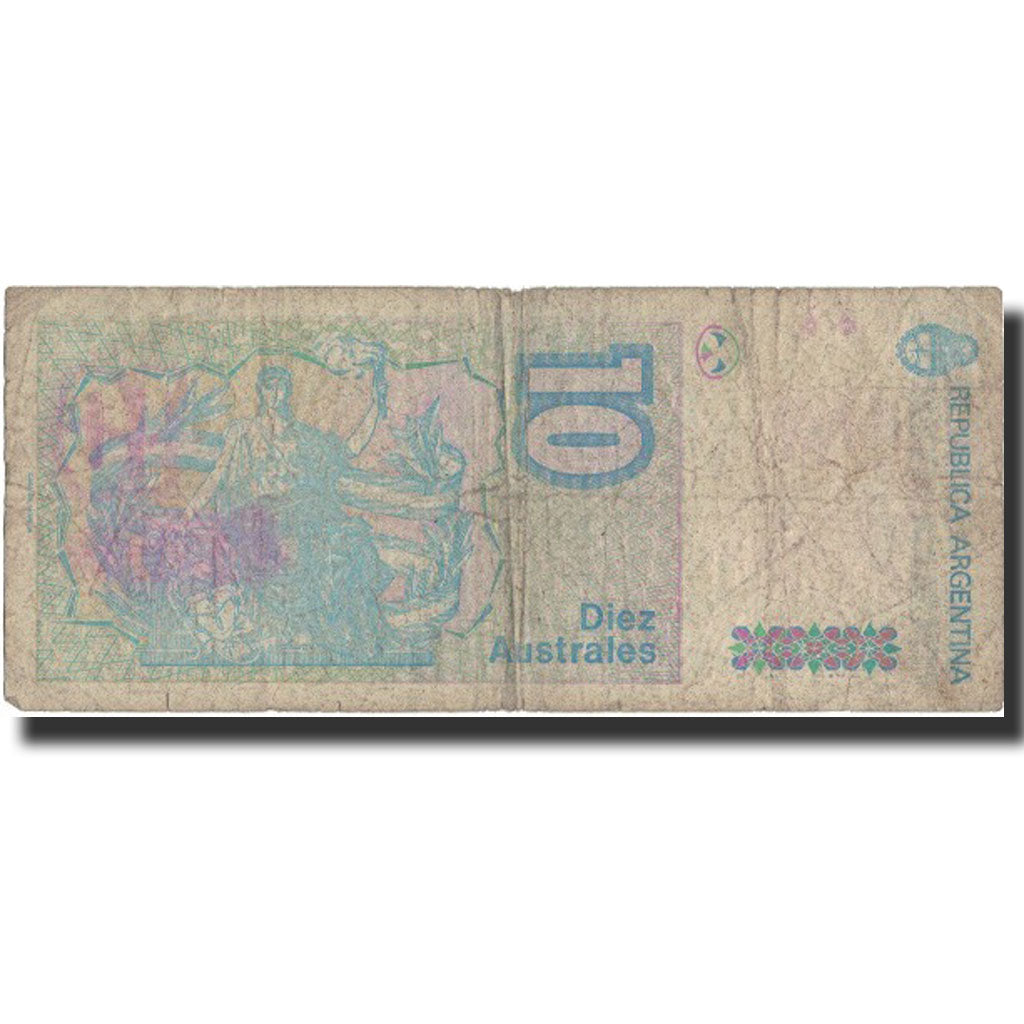 Banconote, Argentina, 10 Australes, 1989, Undated (1985-1989), KM:325a, MB+