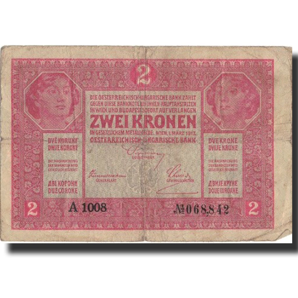 Banknote, Austria, 2 Kronen, 1917, 1917-03-01, KM:21, VF(30-35)