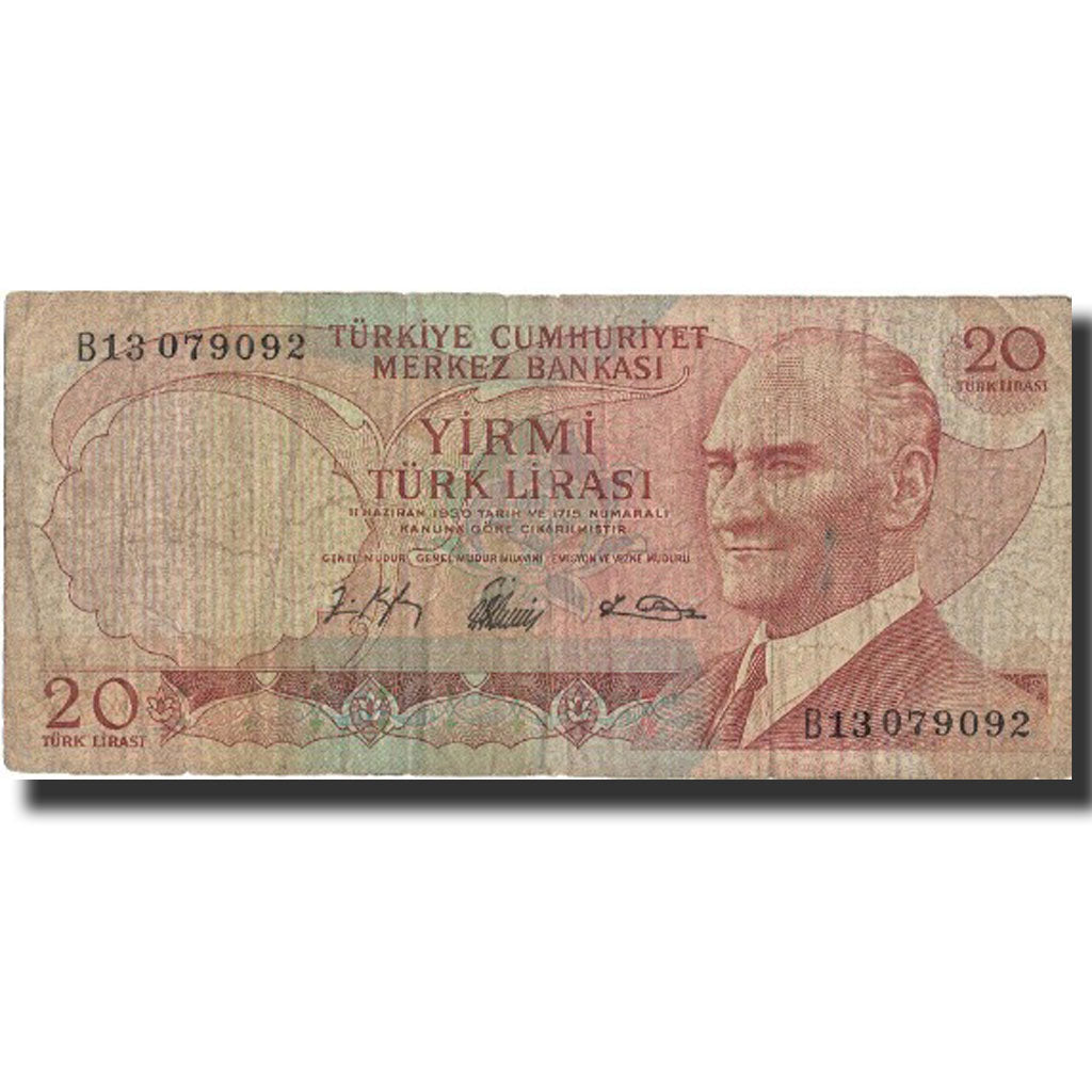 Banknote, Turkey, 20 Lira, 1966, 1966-06-15, KM:187b, VF(20-25)