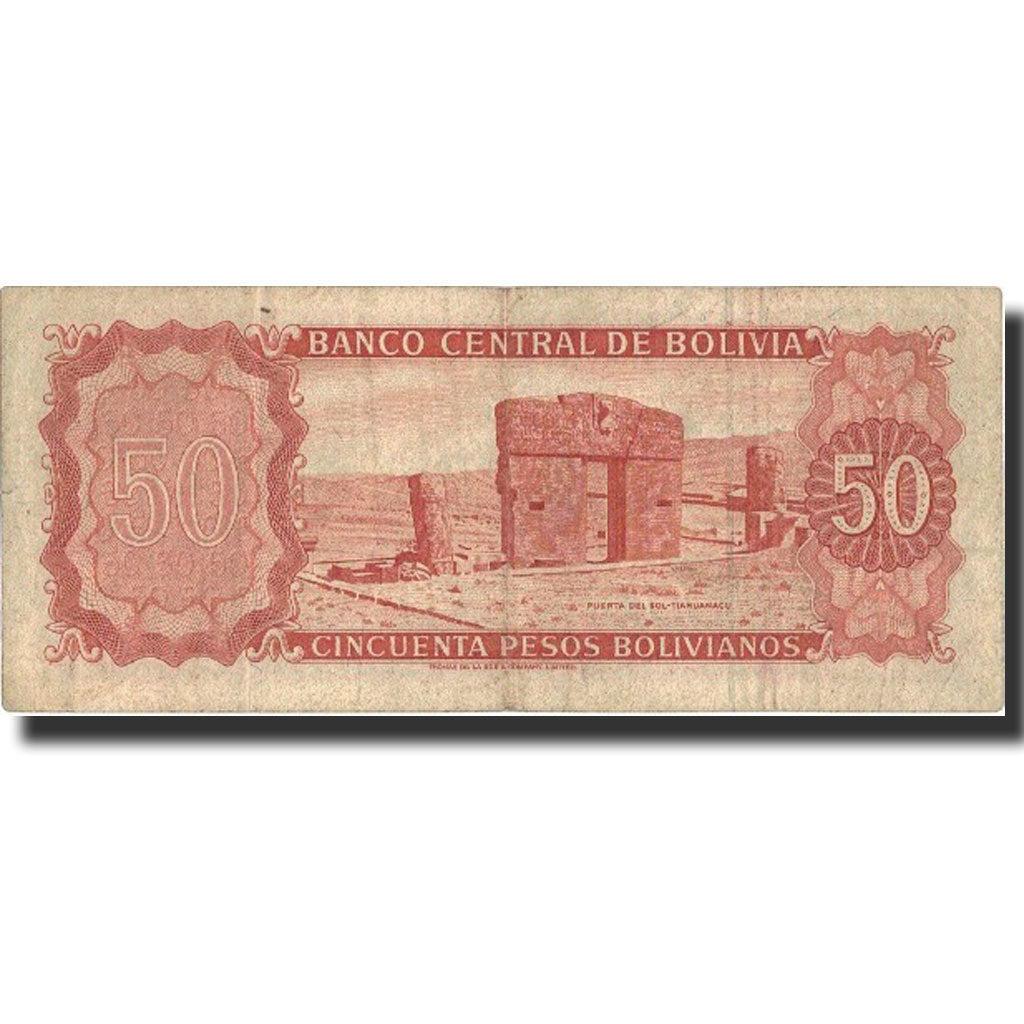 Banknote, Bolivia, 50 Pesos Bolivianos, 1962, 1962-07-13, KM:156a, EF(40-45)