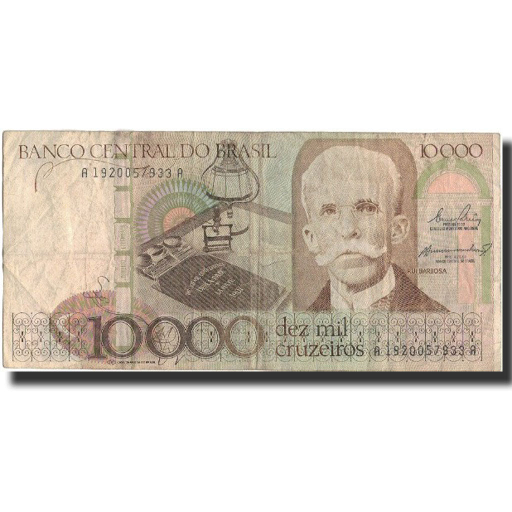 Banconote, Brasile, 10,000 Cruzeiros, undated (1984-85), Undated, KM:203a, MB+
