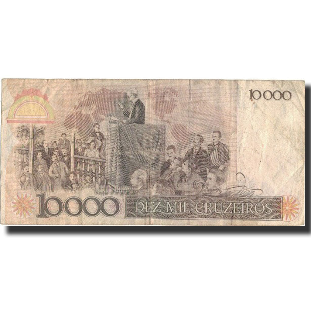 Banconote, Brasile, 10,000 Cruzeiros, undated (1984-85), Undated, KM:203a, MB+