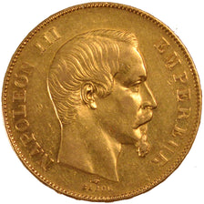 FRANCE, Napoléon III, 50 Francs, 1856, Paris, KM #785.1, EF(40-45), Gold, Gadour
