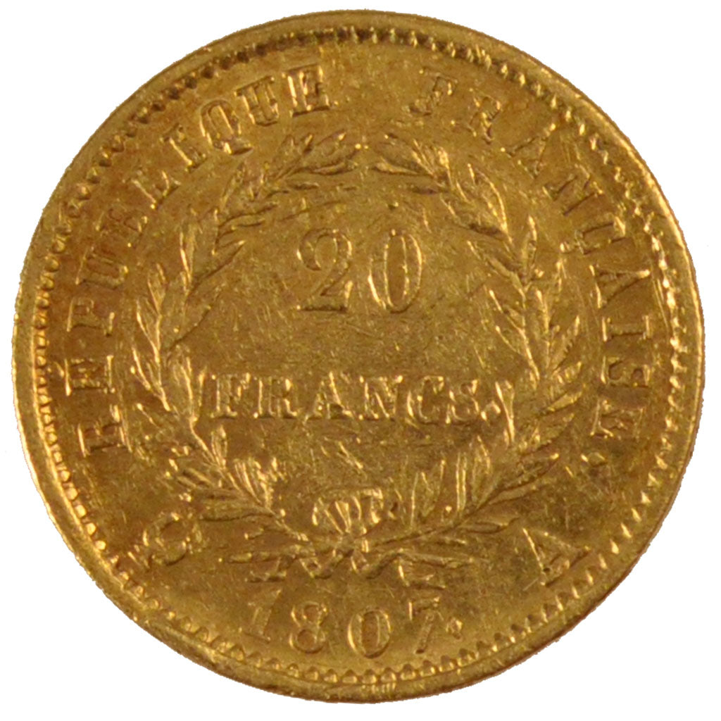 Francia, Napoléon I, 20 Francs, 1807, Paris, BB+, Oro, Gadoury:1023a