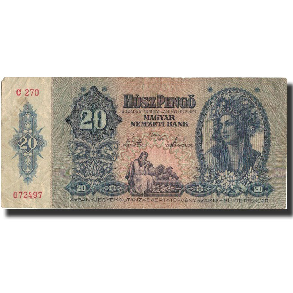 Banknot, Węgry, 20 Pengö, 1941, 1941-01-15, KM:109, F(12-15)