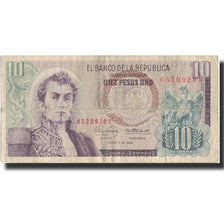Billete, 10 Pesos Oro, 1969, Colombia, 1969-01-02, KM:407c, BC+