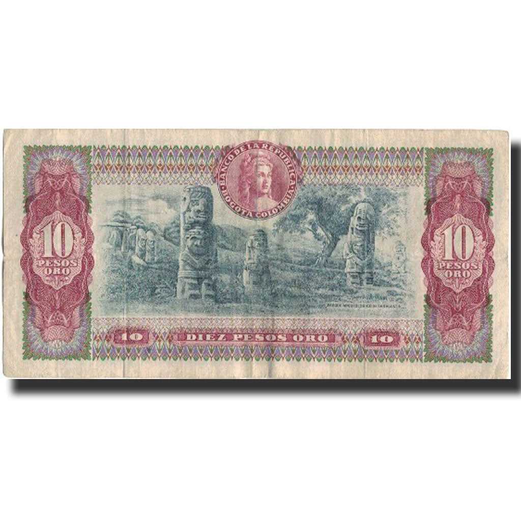 Billete, 10 Pesos Oro, 1969, Colombia, 1969-01-02, KM:407c, BC+