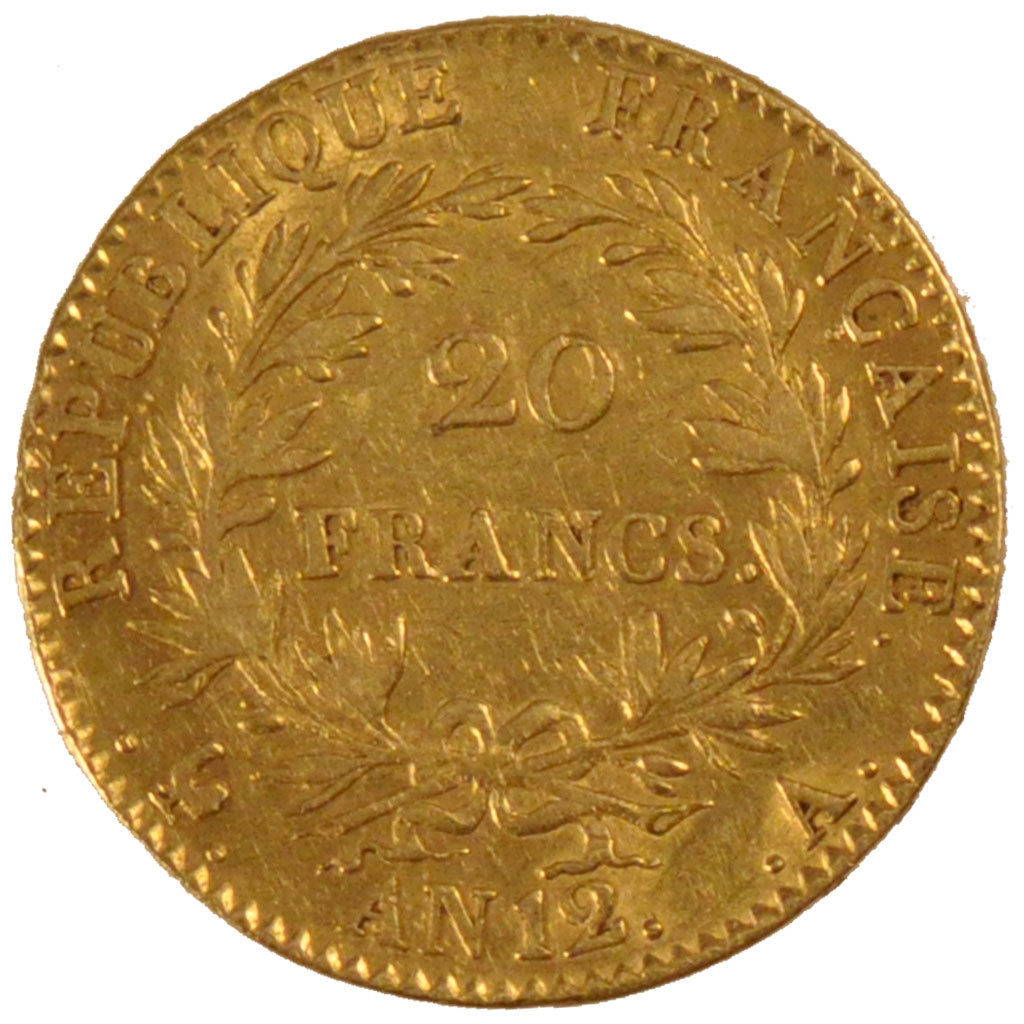 FRANCE, Napoléon I, 20 Francs, 1803, Paris, KM #651, EF(40-45), Gold, Gadoury #.