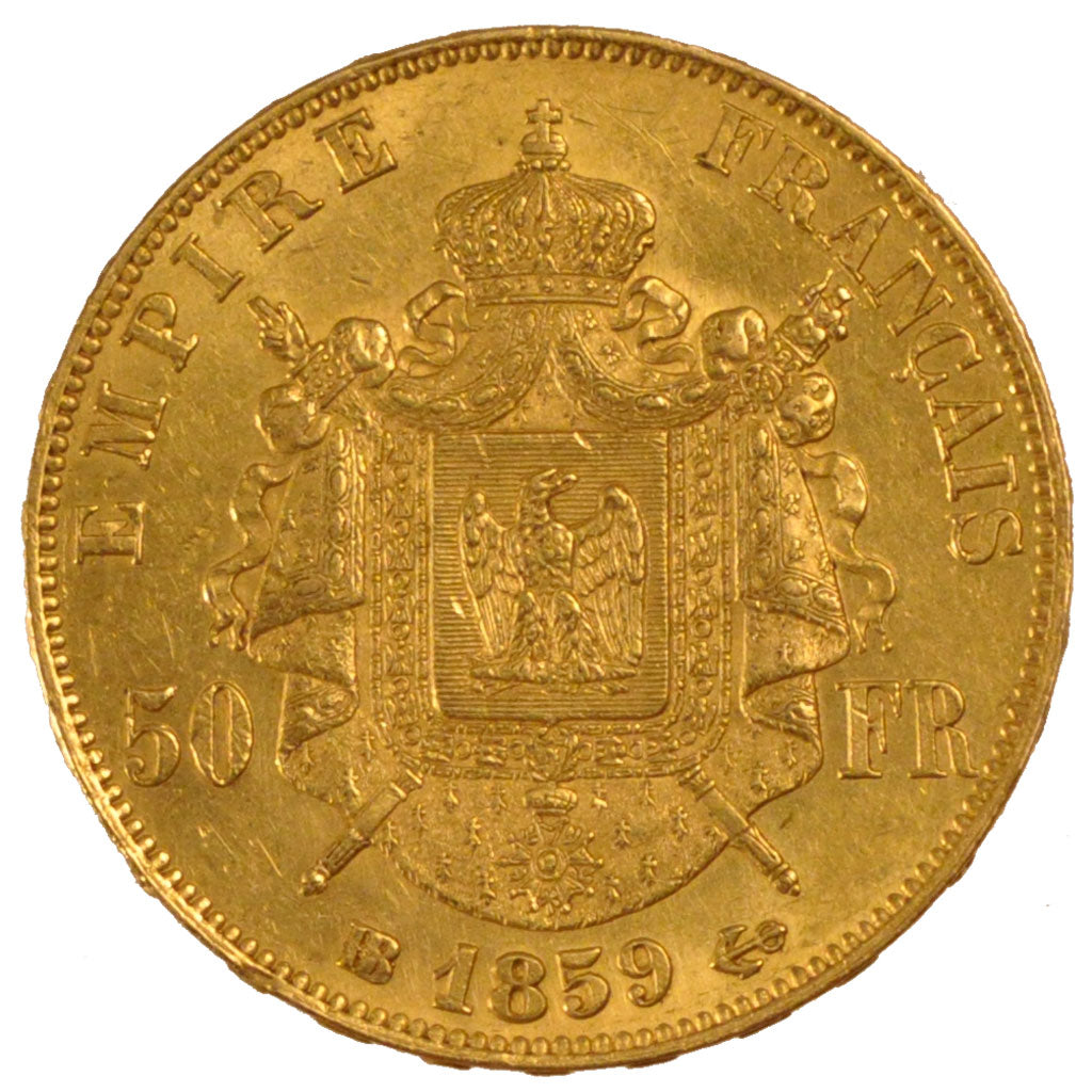 Francia, Napoleon III, Napoléon III, 50 Francs, 1859, Strasbourg, SPL-, Oro,...