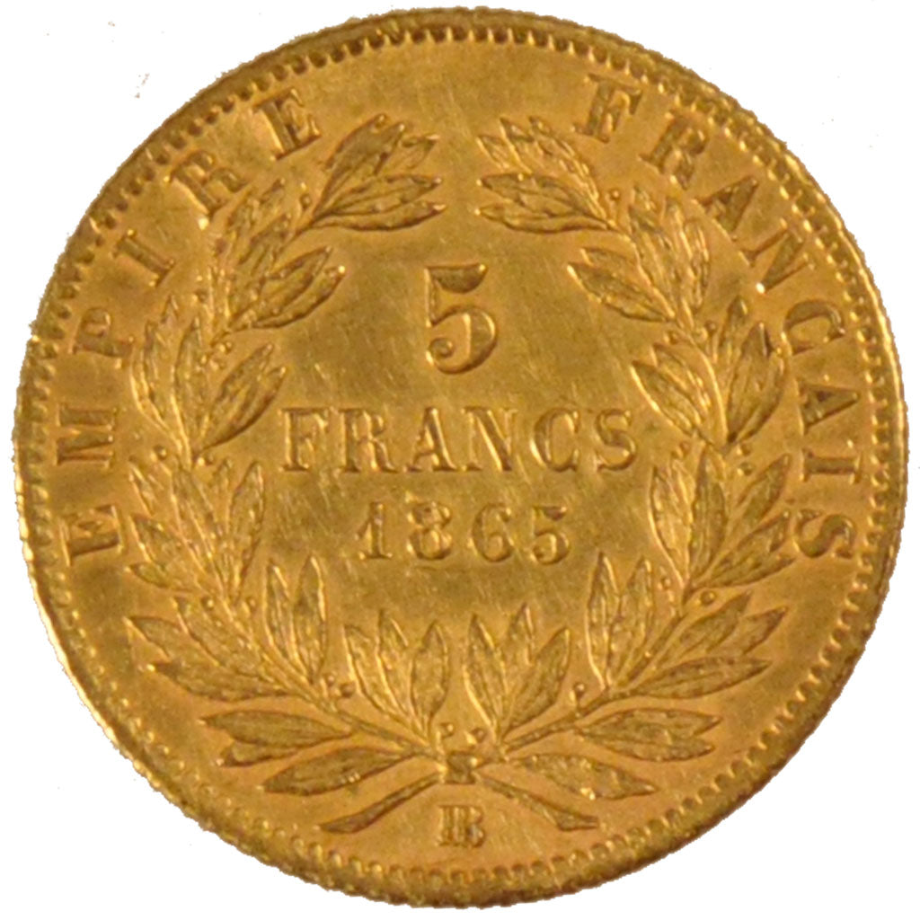 Second Empire, 5 Francs Napoléon III tête laurée
