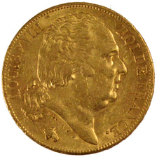 FRANCE, Louis XVIII, 20 Francs, 1819, Paris, KM #712.1, AU(55-58), Gold,...