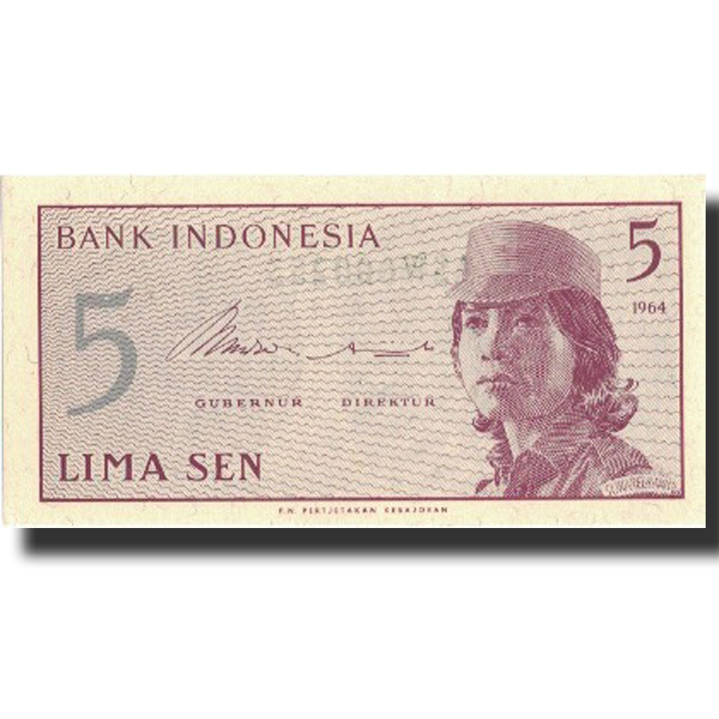 Biljet, Indonesië, 5 Sen, 1961, 1961, KM:91a, NIEUW