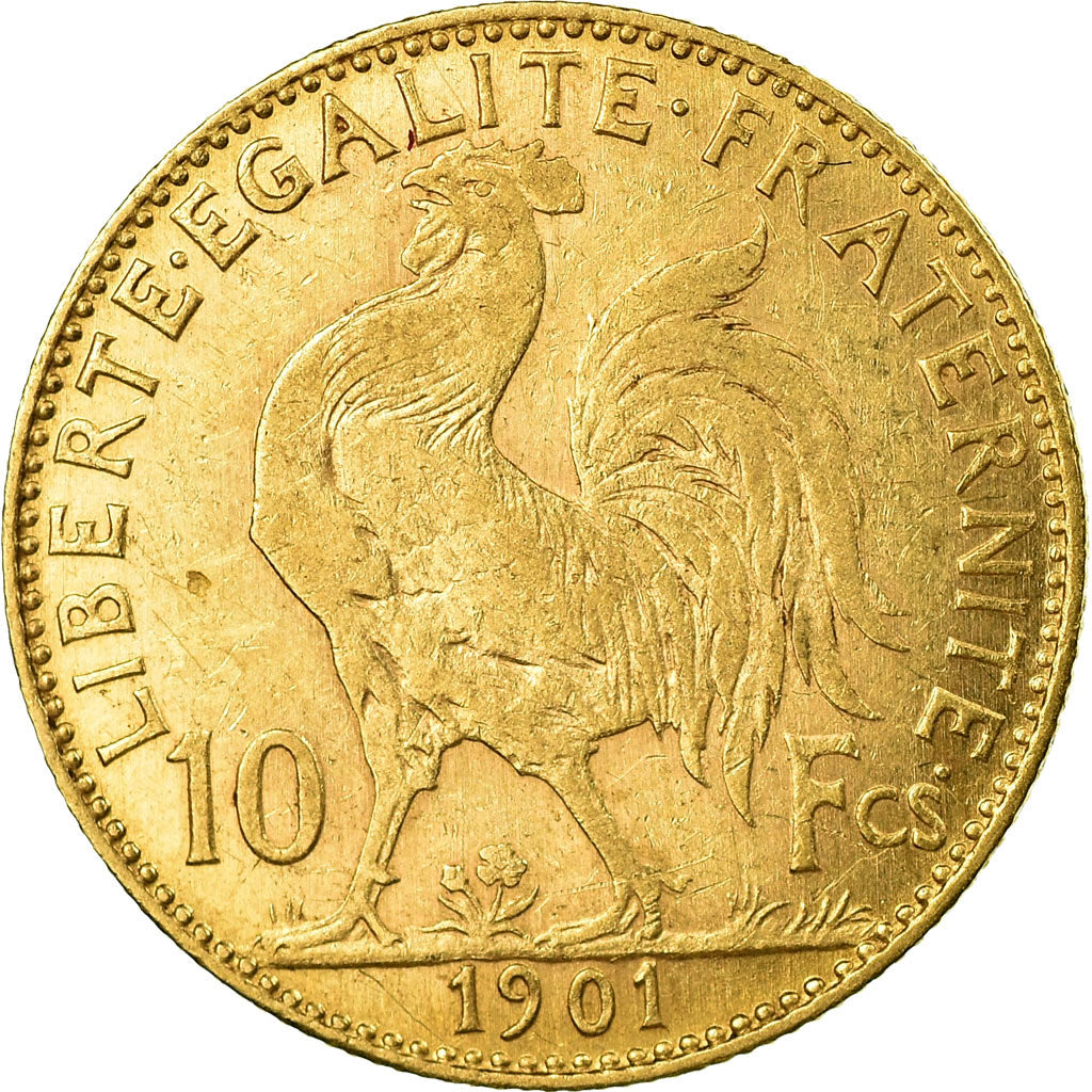 Moneta, Francia, Marianne, 10 Francs, 1901, Paris, SPL-, Oro, Gadoury:1017