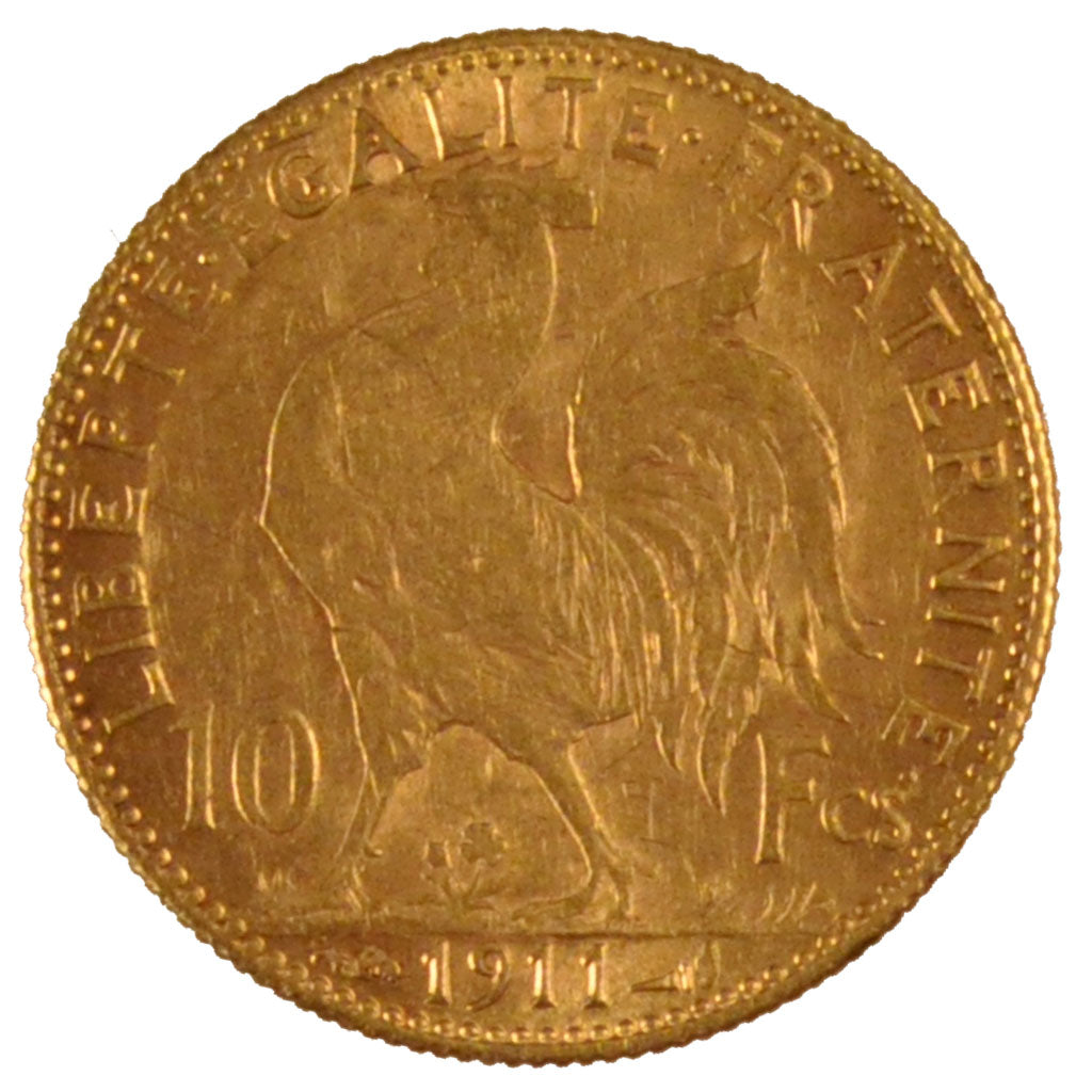 FRANCE, Marianne, 10 Francs, 1911, Paris, KM #846, EF(40-45), Gold, Gadoury...