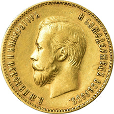 Munten, Rusland, Nicholas II, 10 Roubles, 1901, St. Petersburg, ZF+, Goud, KM:64