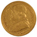 ITALIAN STATES, 20 Lire, 1867, Roma, KM #1382.2, AU(50-53), Gold, 6.41